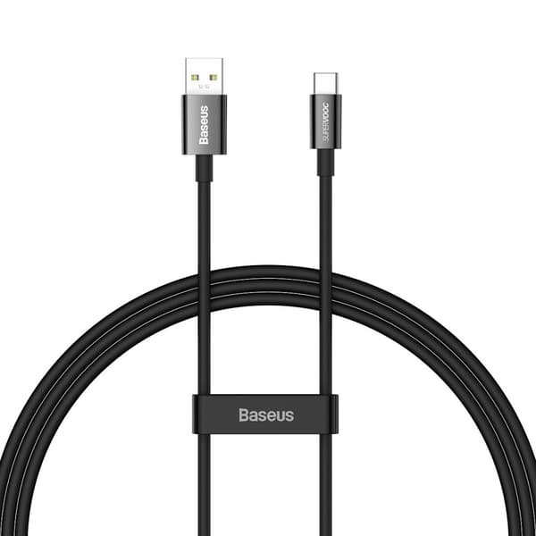 Baseus Overlegen Serie SUPERVOOC USB-A til USB-C 65W Kabel 1m Sort
