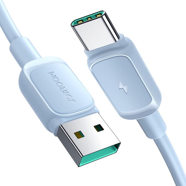 Joyroom Farvestrålende A14 Kabel USB-A/USB-C 3A 1.2m - Blå