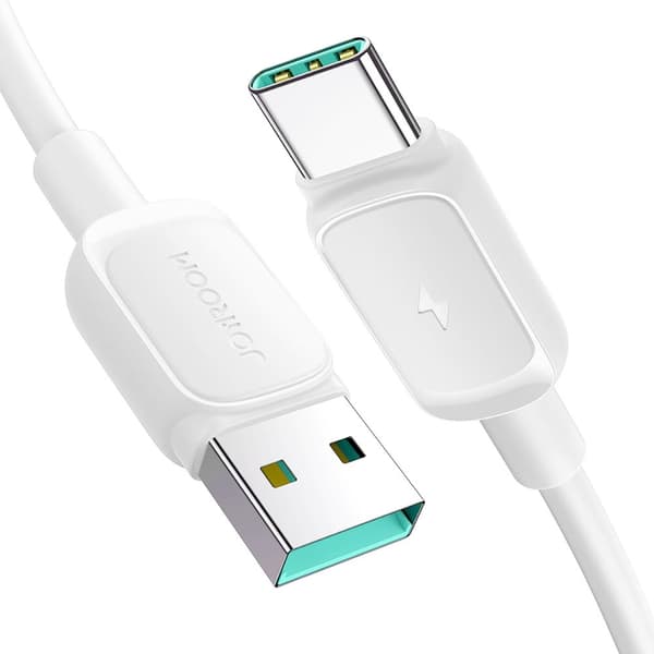 Joyroom Multi-Color Series A14 USB-A / USB-C Kabel 3A, 1,2 m - hvid