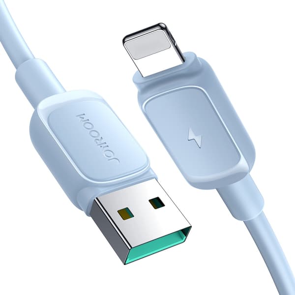 Joyroom Multi-Color Series A14 Lightning / USB-A Kabel 2.4A 1.2 m - Blå