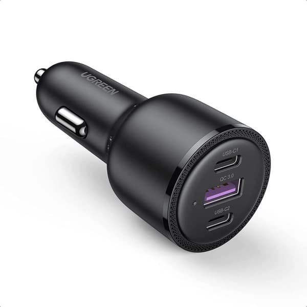Ugreen Biloplader 2x USB Type C / 1x USB 69W 5A Power Delivery Hurtig Opladning Sort (20467)