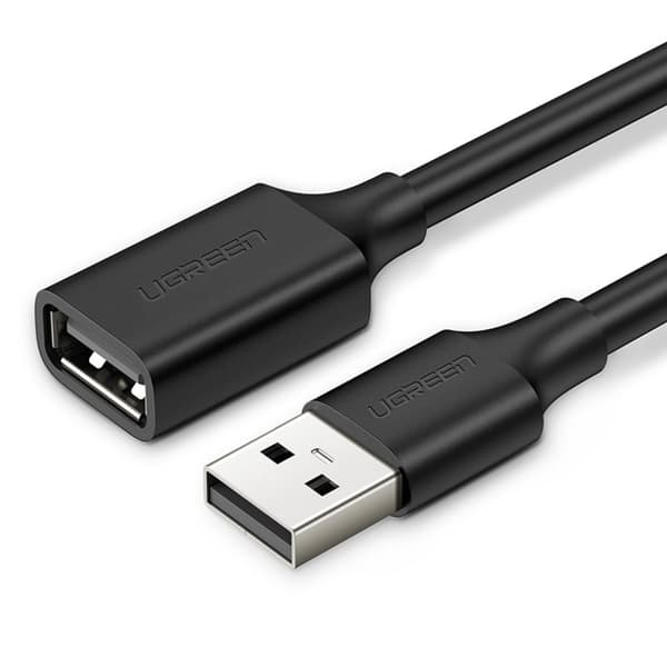 Ugreen USB-förlängningskabel hane till hona 2.0 480Mb/s 1,5m svart (US103)