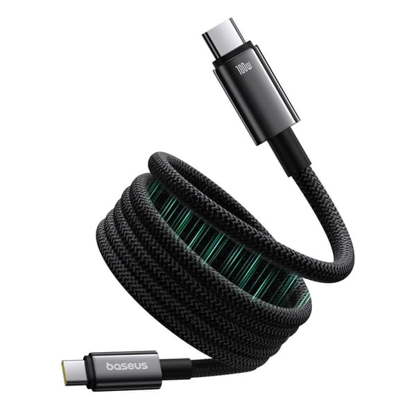 Baseus Tungsten Gold Magnetisk USB-C til USB-C Kabel 100W 1m - Sort