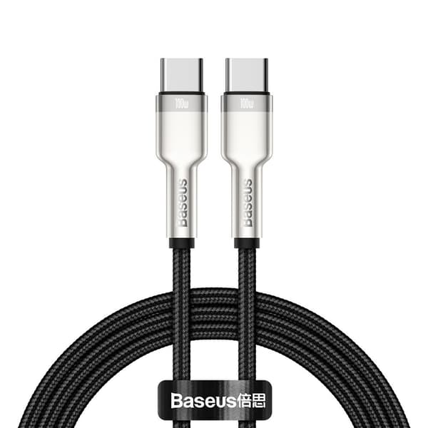 Baseus Cafule Serie Metal Data Kabel, USB-C til USB-C, 100W, 5A, 1 m, Sort
