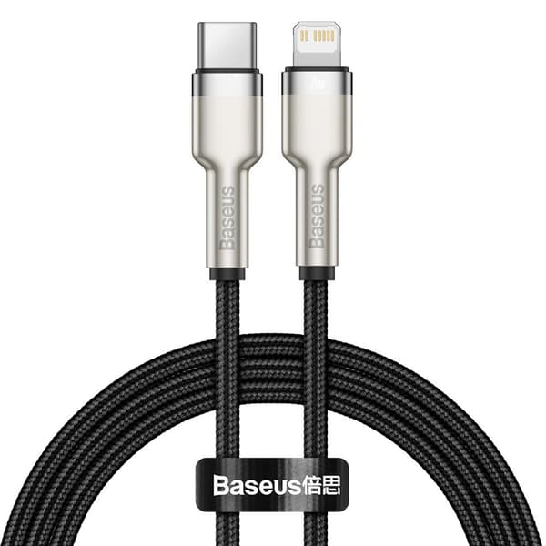 Baseus Cafule Series Metallisk USB-C till Lightning Datakabel 20W PD 1 m - Svart
