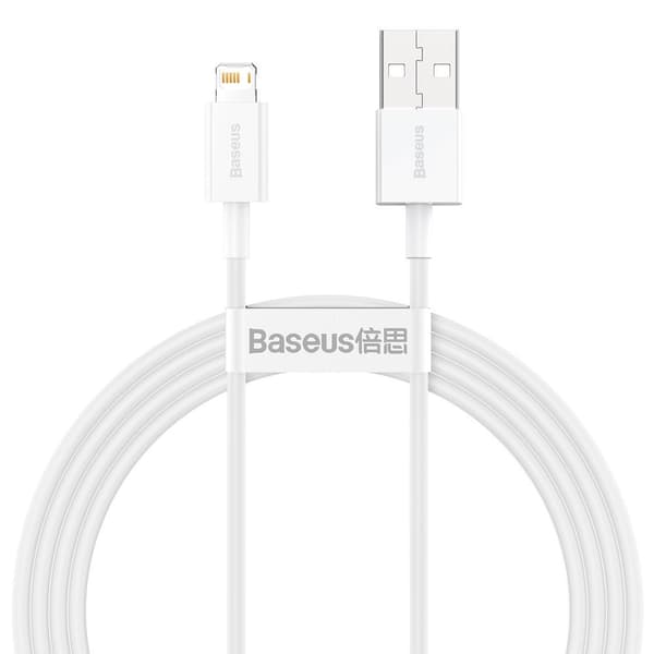 Baseus Superior USB till Lightning Kabel 2,4A 1,5 m Vit (CALYS-B02)