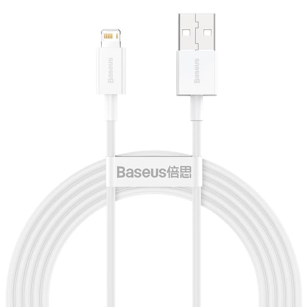 Baseus Superior USB till Lightning-kabel 2,4A 2m Vit (CALYS-C02)