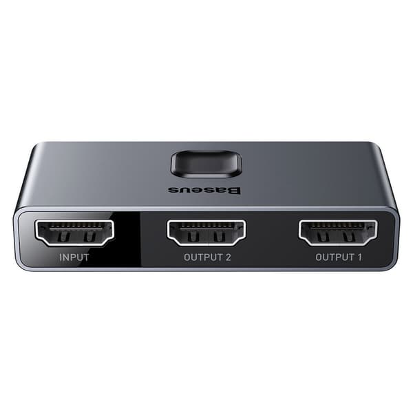 Baseus dubbelriktad HDMI-splitter/switch, 2x HDMI 4K / 30 Hz, grå (CAHUB-BC0G)