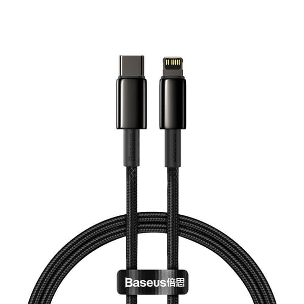 Baseus CATLWJ-01 Lightning till USB-C Kabel PD 20W 480Mb/s 1m Svart