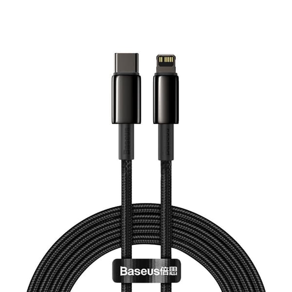 Baseus Laddningskabel Lightning till USB-C PD 20W 2m 480Mb/s - Svart