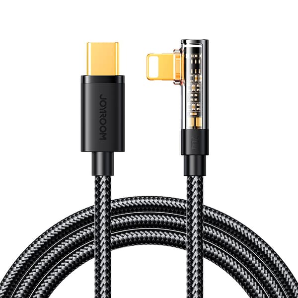 Joyroom Vinklad Gaming-kabel S-CL020A Lightning/USB-C 20W 1.2m - Svart