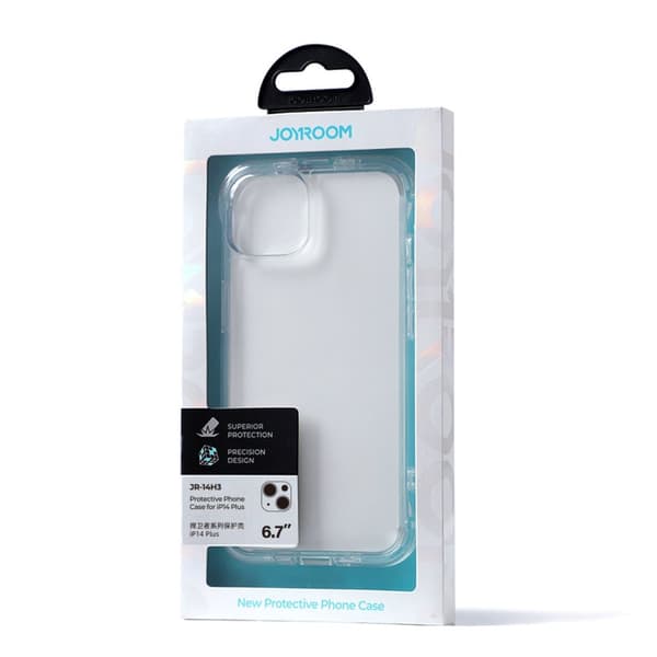 Joyroom Defender Series Beskyttelsescover til iPhone 14 Plus med Krog og Stativ, Gennemsigtigt (JR-14H3)