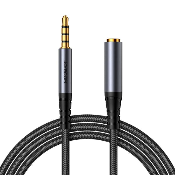 Joyroom 3,5 mm stereo ÄÄNIKAAPELI AUX (uros naaras) 1,2 m musta (SY-A09)