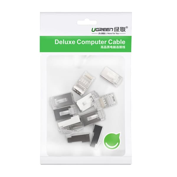 Ugreen 10x RJ45 8P8C stik – UTP Cat. 6/5/5e sølv (NW111)