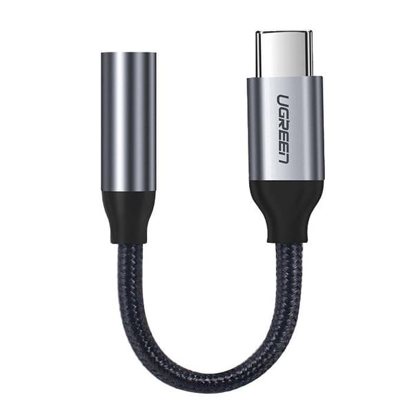 Ugreen adapter til hovedtelefoner fra 3,5 mm mini jack til USB Type-C 10 cm grå (30632)