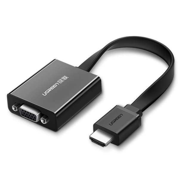 Ugreen HDMI til VGA-adapter med mikro USB/Audio 3,5 mm mini jack-sort (40248)