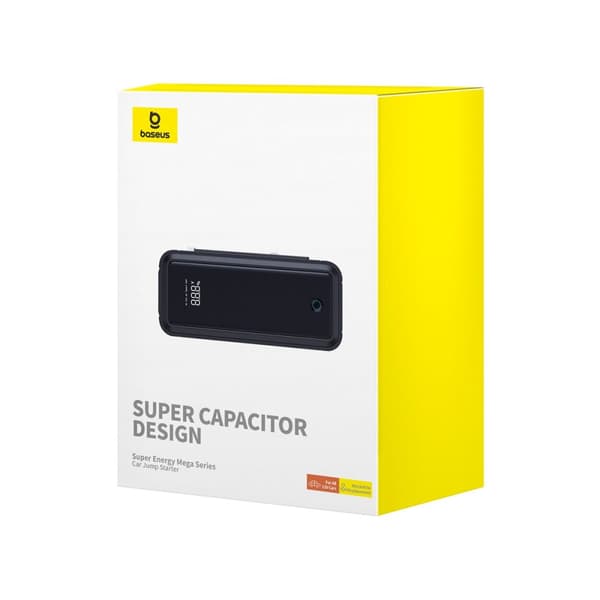 Baseus Super Energy Mega Series BS-CH007 3000A hyppykäynnistin - 12V USB-C / EC8 / DC, harmaa, superkondensaattoritekniikka