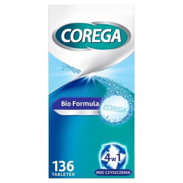 Corega Bio Formula Proteesin Puhdistustabletit, 136 kpl
