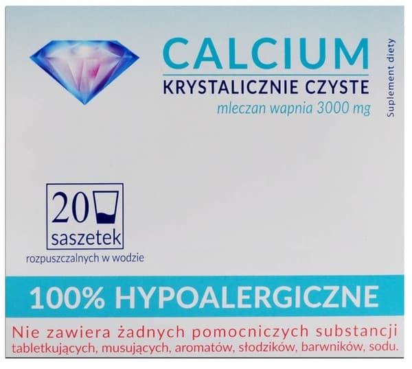 Kalsium Kristallipuhdasta 100% hypoallergeenista 20 pussillista