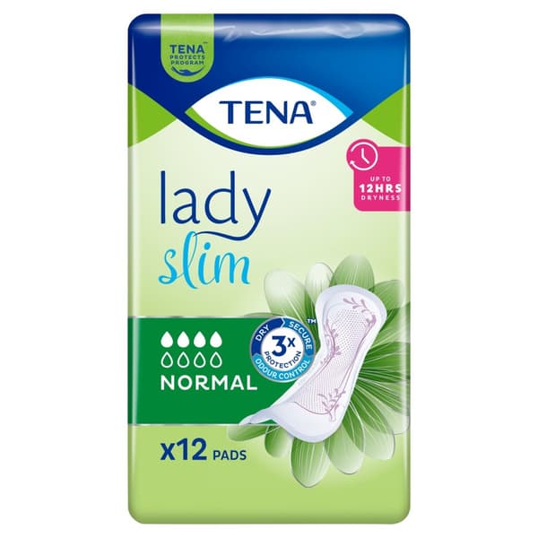 Tena Lady Slim: Inkontinensskydd, Normal, 12 st.