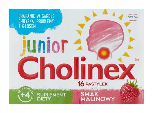 Cholinex Junior Sugtabletter - Hallonsmak för Barn 4+ år