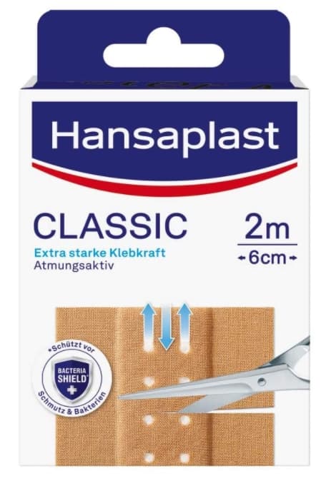 Hudvänligt klassiskt medicinskt plåster från Tyskland - 2mx6cm
