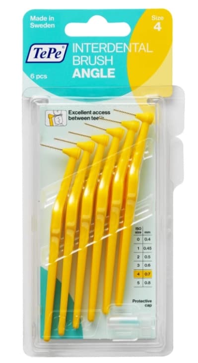 Interdentalborstar för effektiv rengöring, gula, 6-pack