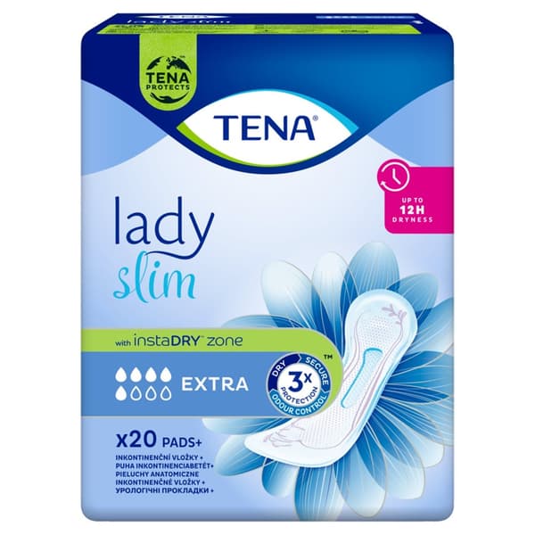 Tena Lady, Anatomiskt Smalt Extra Skydd, 20-pack