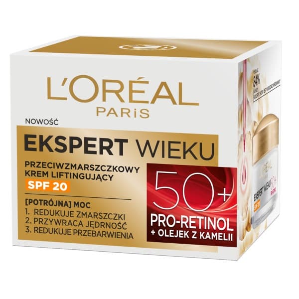 Kraftig løftecreme til dag fra L'Oreal Paris Age Expert 50+ med SPF20-filter, 50 ml.