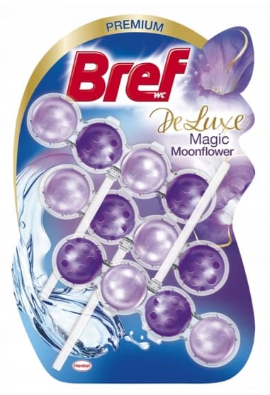 Luksusfuld Bref Magic Moonflower - Toiletskål Hængende Luftfrisker, 3 pakker af 50g