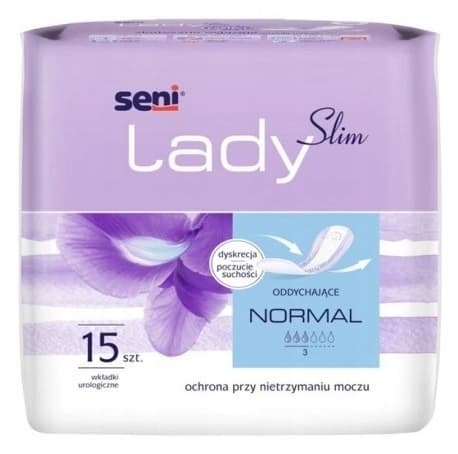 Seni Lady ohut ja normaali urologiset sisävaipat, 15 kpl