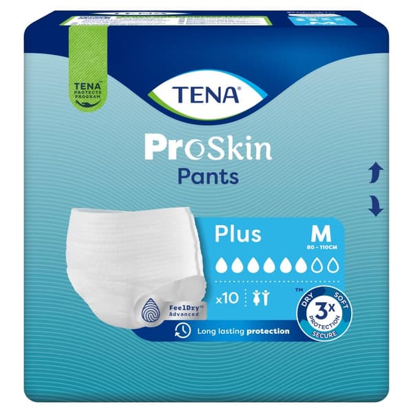 Tena ProSkin Bukser Plus M, Absorberende Trusser, 10 stk.
