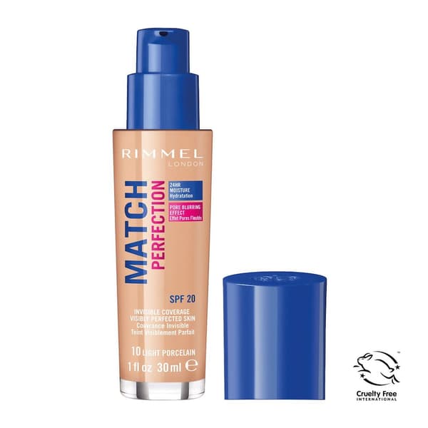 Rimmel Match Perfection - Ihoa mukauttava meikkivoide 010 Light Porcelain SPF20, 30 ml