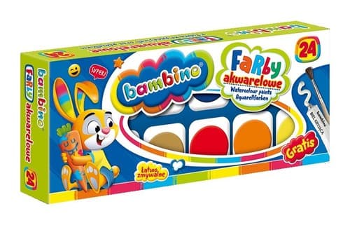 Bambino Akvarellfärger 24 Färger Premium Set