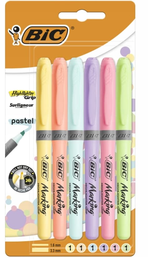 Mångfärgade Markeringsspetsar i 6-pack
