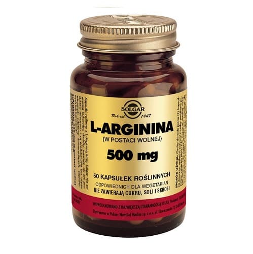 Solgar L-arginiini 500 mg 50 kapselia