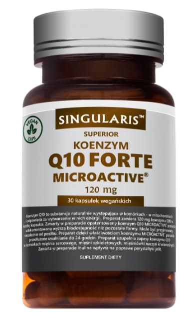 Singularis, Kosttilskud med Coenzym Q10 Forte Microactive SR 120mg - 30 kapsler.