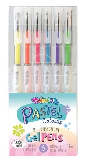 Pastelfarve Gel Penne Sæt - 6 Farver
