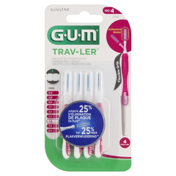 Sunstar GUM Trav-Ler Interdentalborste 1,4 mm 1612, 4-pack