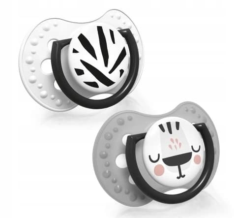 Silikone Smokke, Dynamisk 0-3m Salt & Pepper 22/877, 2 stk.