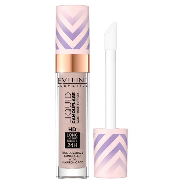 Eveline Cosmetics Vandtæt Flydende Camouflage Concealer med Hyaluronsyre 04 Lys Mandel, 7,5 ml
