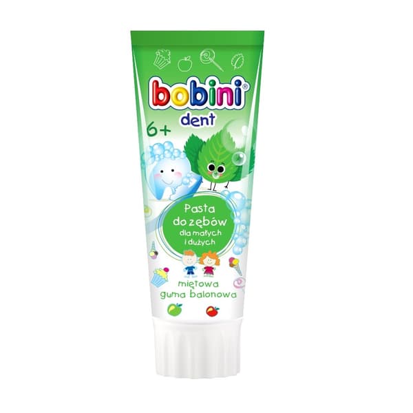 Bobini Tandpasta til Børn 6+ med Mynte og Tyggegummi, 75 ml