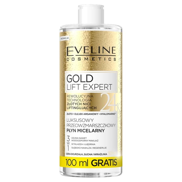 Eveline Cosmetics Gold Lift Expert Anti-rynk Micellärt Vatten, 500 ml