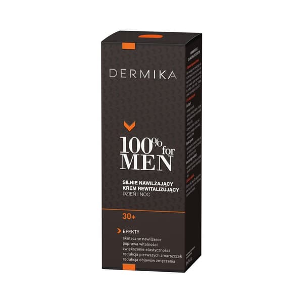 Dermika 100% Mænd 30+ Intensiv Fugtighedscreme & Revitalisering Dag/Nat, 50 ml