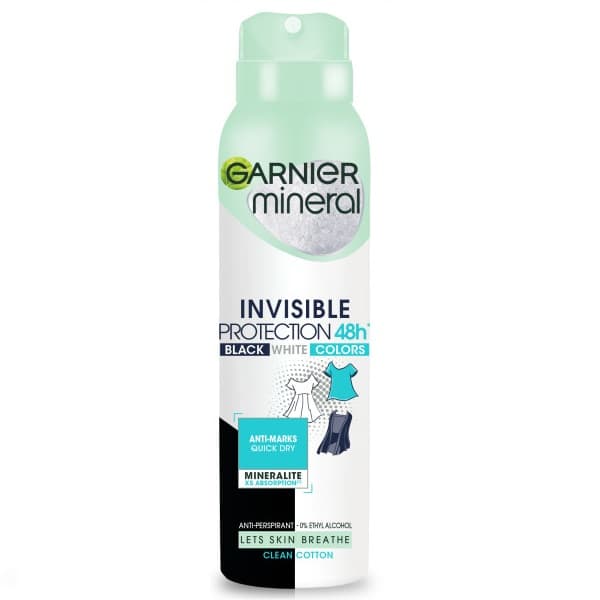 Garnier Näkymätön Suoja Puuvilla Antiperspirantti, 150 ml