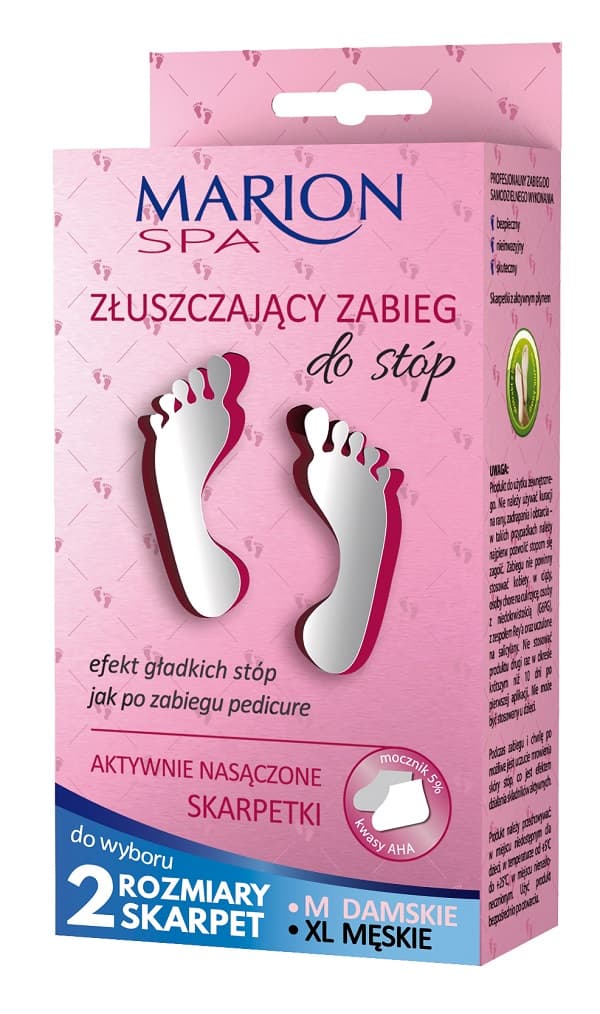 Marion SPA Kuorintahoitokäsittely jaloille, aktiivisesti kosteutetut sukat, 2 x 20 ml
