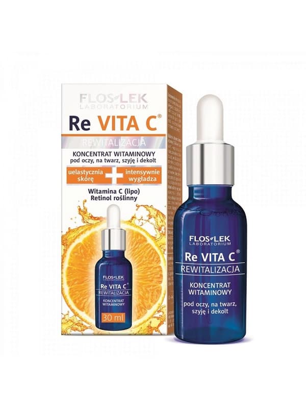 Flos-Lek Re Vita C Vitamin Serum til Øjne, Hals og Dekolleté 40+, 30 ml