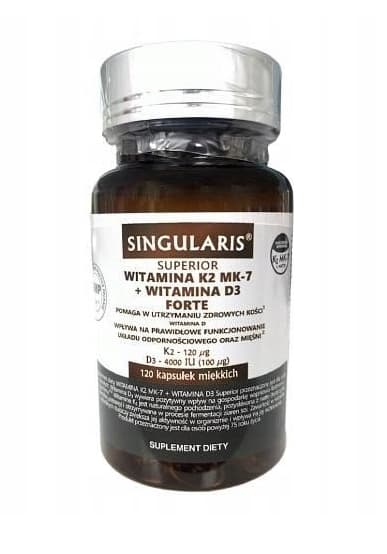 Singularis Superior K2 120 µg + D3 4000 IU Forte, 120 kapselia