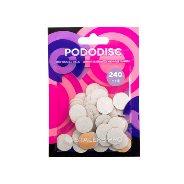 Staleks PodoDisc Pro Expert Udskiftelige Hvide Diske S Korn 240, 50 stk