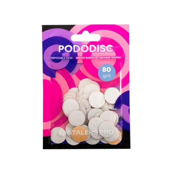 Staleks PodoDisc Pro Expert Vita utbytbara klisterskivor S kornighet 80, 50 st
